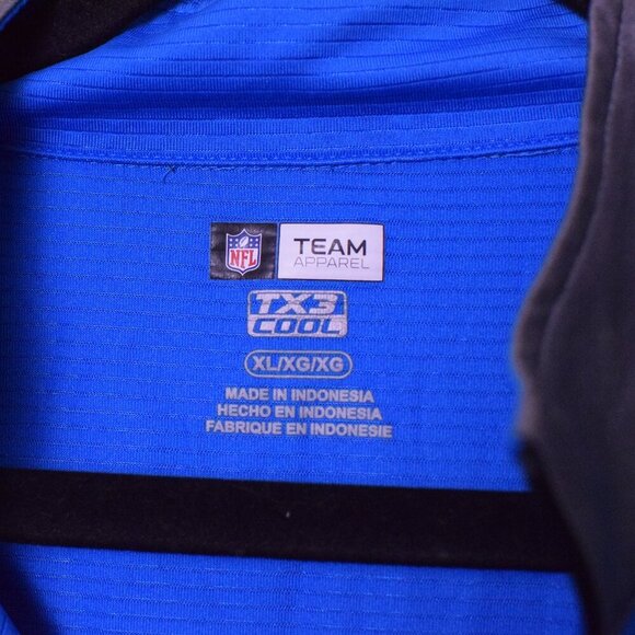 Men's NFL Team Apparel Carolina Panthers Half Zip Long Sleeve Shirt - Size XL - Picture 3 of 4